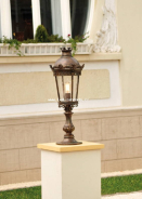 AL 6712 - Venkovní lampa s podstavcem - úprava patina, sklo antikaV/Š 860/350 mm, cena na vyžádání